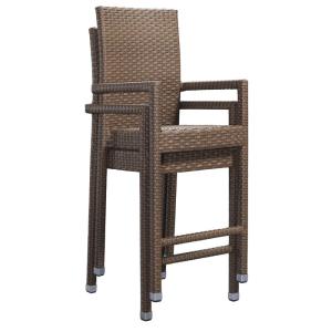 Espresso Rope Outdoor Bar Chairs