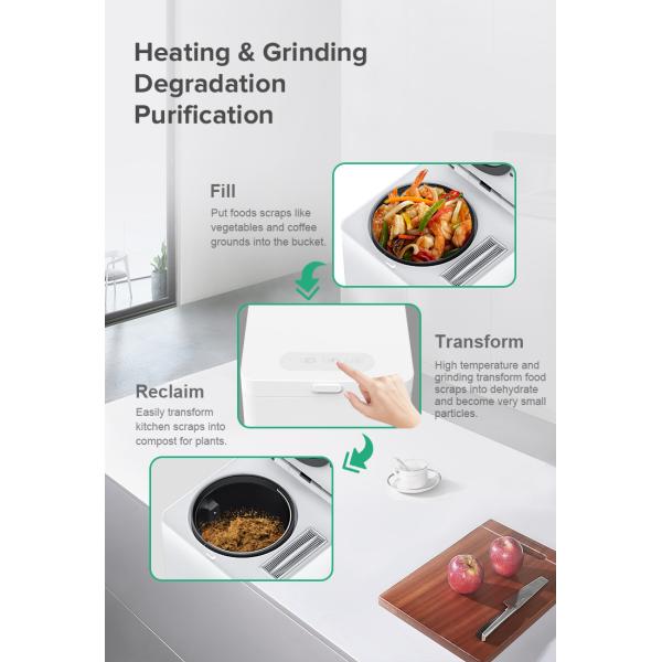 2.5L Low Noise Food Cycler Indoor Kitchen Composter Electric Home Compost Machine