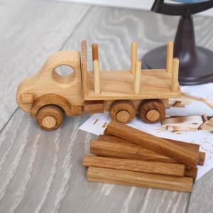 Quality Mobile Handmade Wooden Toys Trucks Hand Sanded With Simple Design for sale