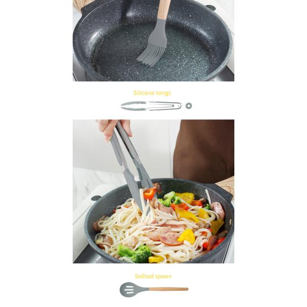 Hygiene Colorful 8 Piece Silicone Stainless Steel Kitchen Utensils For Cooking