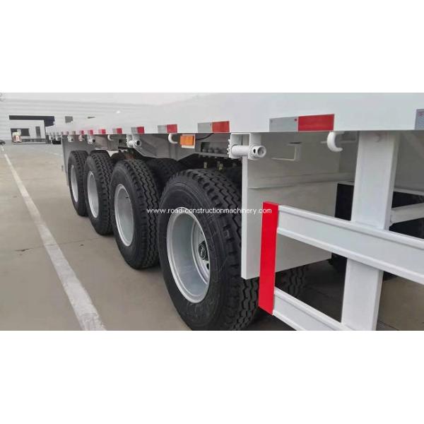 Q345B Steel 60 Ton Flatbed Semi Trailer Shipping Container 12.00R22.5 Tire