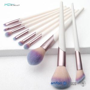 White 9PCS 100% Vegan Makeup Brushes Travel Kit