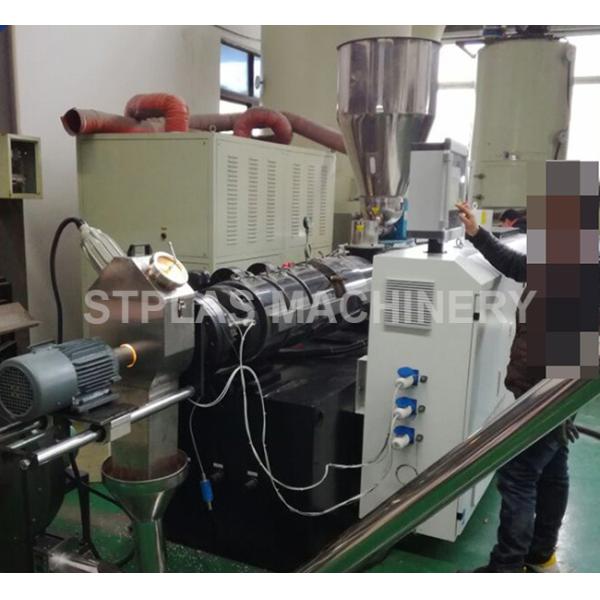 High Capacity Conical Twin Screw Plastic Extruder Machine For PVC Granulating