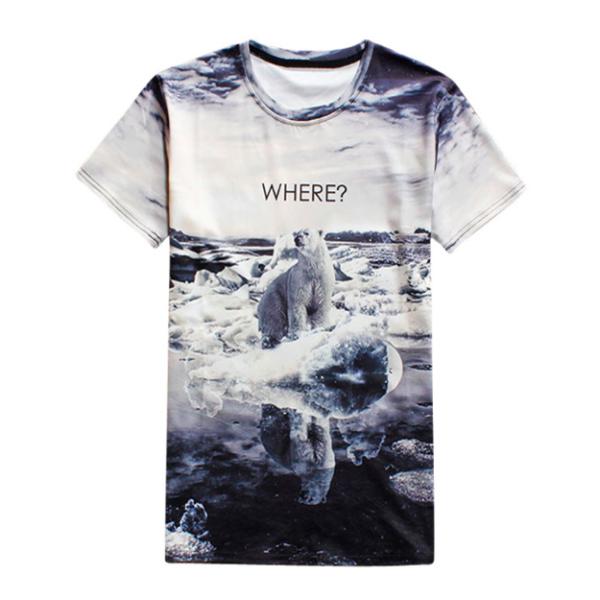 Mens popular 3D digital full printing tshirt