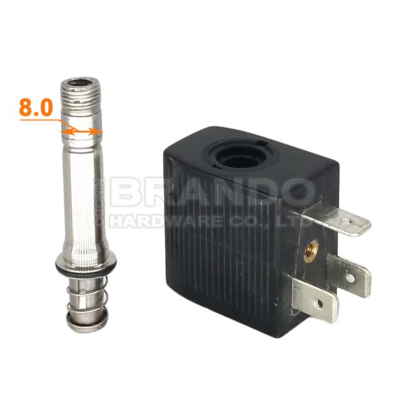 photobank (10) 3/2 Way S9 Thread Brass Tube Stainless Steel Moving Core Solenoid Stem