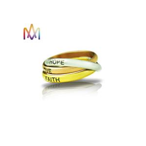 Quality 1.5mm Thickness Three Piece Stackable Engraved Rings for sale