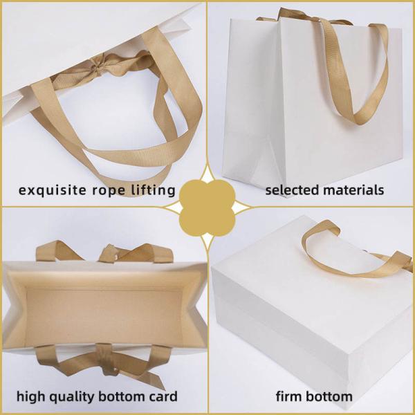 Custom Logo Matt Paper Clothing Packaging Gift Paper Bag With Ribbon Handle For Your