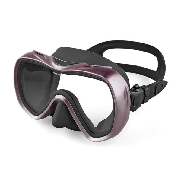 Deep Sea Freediving Snorkel Mask Underwater Liquid Silicone Reinforced PC Frame