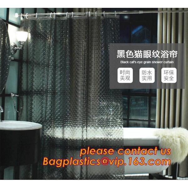 CAT'S EYE GRAIN GREEN SHOWER CURTAIN, Custom Printed Hookless Shower Curtain,Kids Shower Curtain, Fiber Bathroom Ruffled