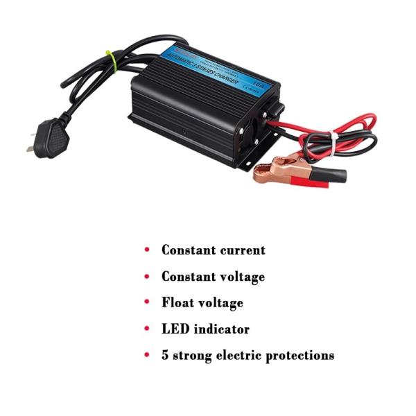 Universal Automatic 3 Stages Car Acid Battery Charger 90V 250V 24V 48V 10A 20A