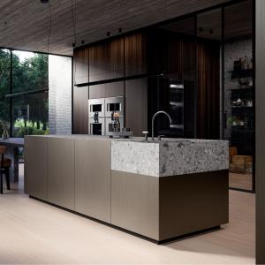 Modern Design Multi Apartment Composite Acrylic Island Kitchen Melamine Cabinet
