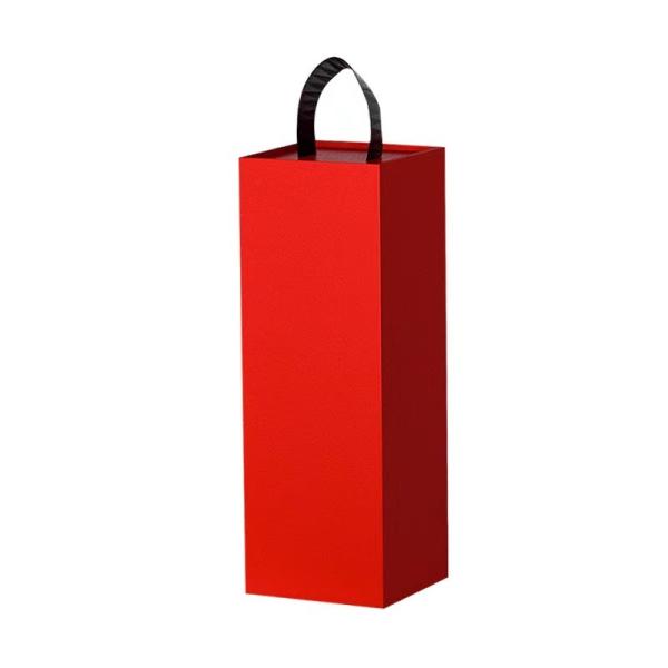 Folders Red Wine Box With Handle , Paperboard Food Packaging Box