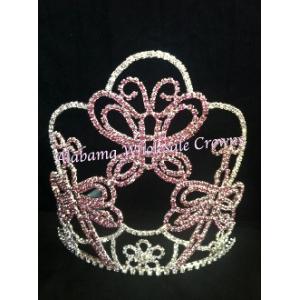 Buy cheap Pink butterfly crowns and tiaras wholesale pageant tiaras rhinestone crystal from wholesalers
