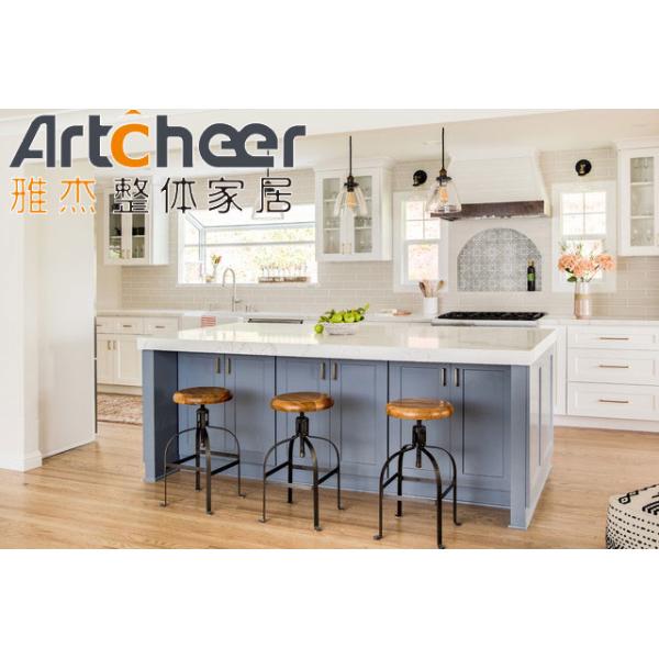 Marble Custom Kitchen Islands Center Bar Cabinet with Stone Top and Durable Door Base Cabinets