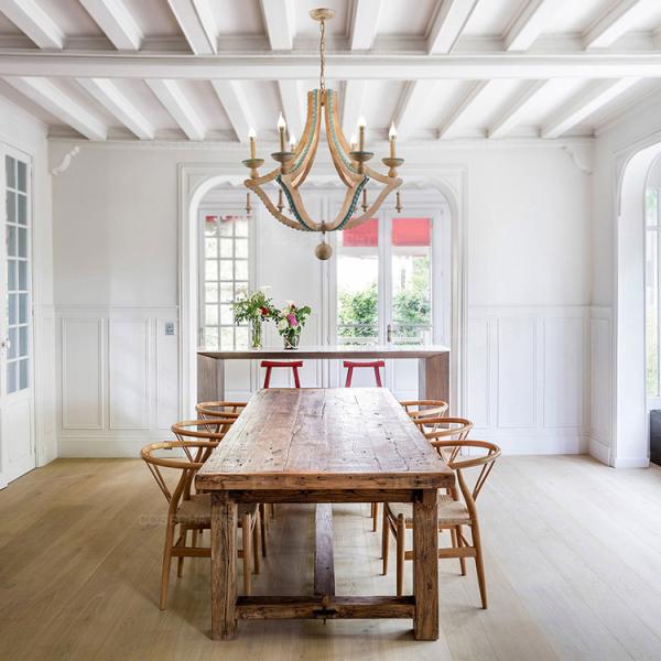 Solid wood chandeliers nordic turquoise lighting loft decor living room coolest chandelier(WH-CI-150)