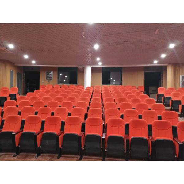 Upholstery Cold - Rolled Steel Footrest Audience Seating Chairs With Writing Tablet