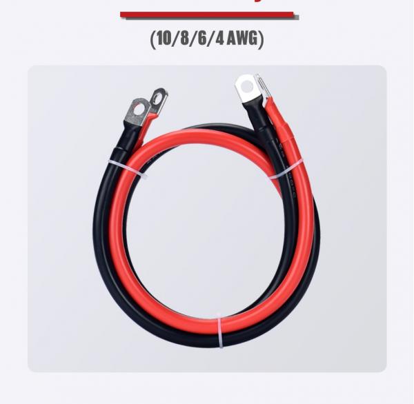 20CM-100CM 6AWG Silicone Wire UPS Battery Silicone Rubber Cable With Lug