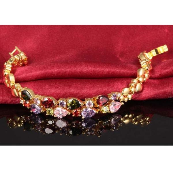 Gorgeous Cubic Zirconia Bracelet for Women Gold Plated Tennis Bracelet (JKS950GOLD)