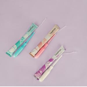 Hygienic Women Cotton Applicator Tampon Biodegradable