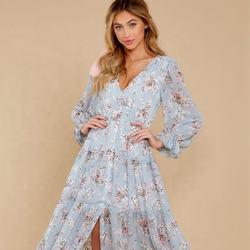 Slim Fitting Women Dress Floral Print Loose Mature Women Casual Maxi Dress Vestidos Clothes Summer Womens Dress