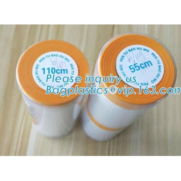 plastic register sealing cloth duct pre-taped masking film,PE material taped clear plastic masking film with dispenser