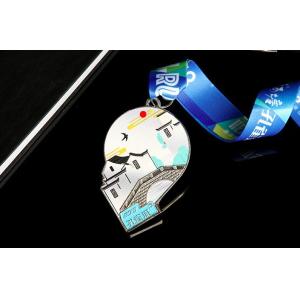 Flower Shape Embossed Sandblasted Silver Custom Medals