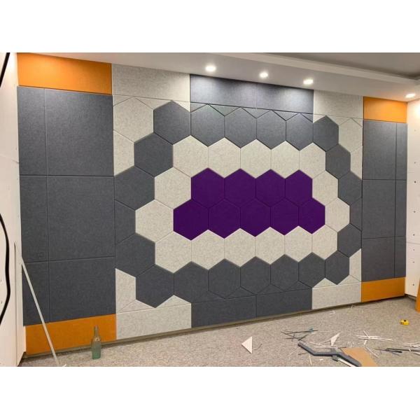 Wholesale Supplier Hexagon Polyester Fiber Customized Acoustic Panels Sound Absorbing Felt Panels