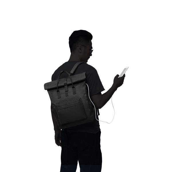 Canvas Custom Logo Waterproof Rolltop Bag 40cm Rolltop Laptop Backpack