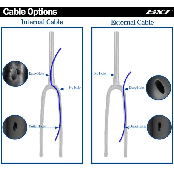 700C Gravel Carbon Road Bike Fork External Internal Cable