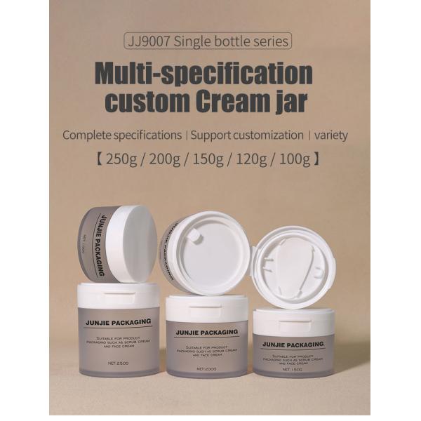 Refillable PET Flip-top Cosmetic Containers for Skin Care Cream Jars in 150g 200g 250g Sizes