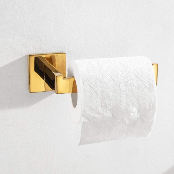Metal Wall Mount Toilet Paper Holder Polished Golden Toilet Roll Hanger