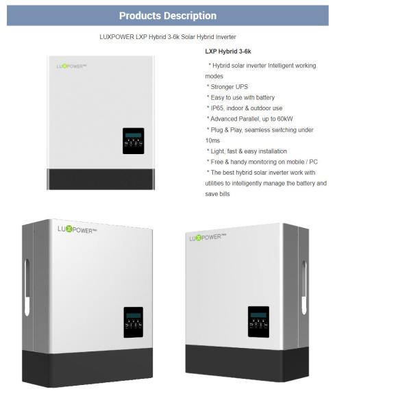 Luxpower Hybrid Inverter 6Kw Low Voltage Hybrid Inverter 7KW 8KW