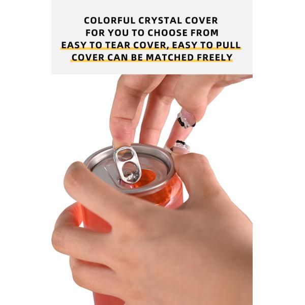 OEM Clear Drink Cans Soda Can With Logo Screen Printed Plastic Can Drinking Bottle With Lids