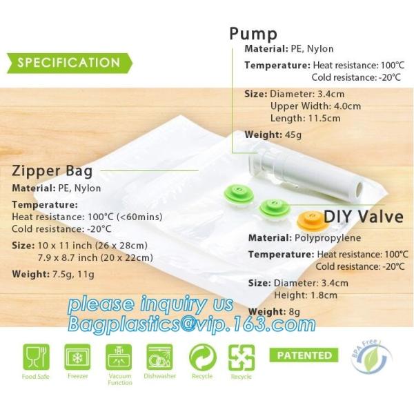 Food Saver Vacuum Storage Embossed Vacuum Bag for Keep Food Fresh, Meat Vegetable Fruit Keep Fres Kitchen Vacuum Bags Wr
