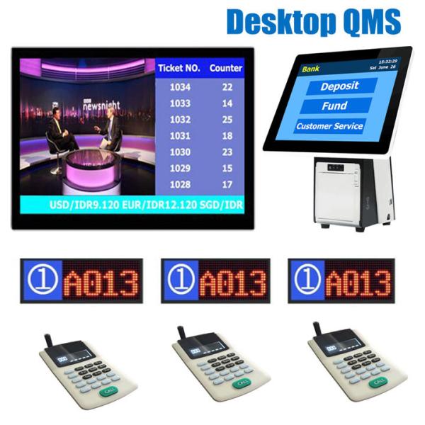 Buy Bank/Hospital/Clinic Service Counter Table Desktop 15.6 inch Wireless Queue Management Numbering Token Q System at wholesale prices