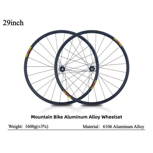 RUJIXU Mountain Bicycle 26/27.5/29inch Disc Brake WheelSet 24 Holes 6 Claw Hub Durable Aluminum Alloy Clincher/Tubular Tire