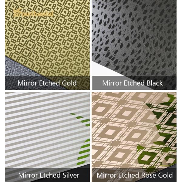 SS304 1.0 0.8MM Mirror Etched Stainless Steel Sheet AISI Standard