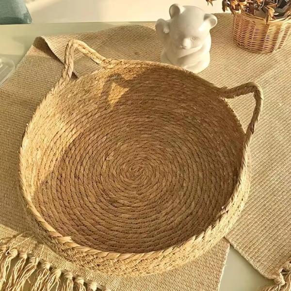 Removable Straw Pet Bed Warm Cat Rattan Bed Washable Four Seasons Universal