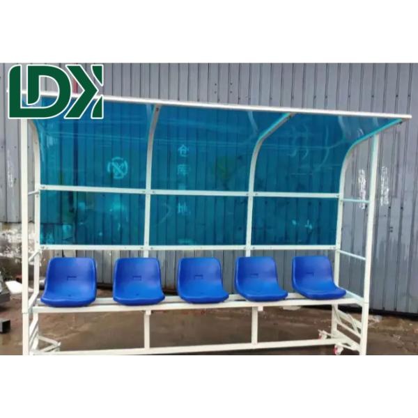 5 Seats Outdoor Soccer Pitch Football Subs Bench With Shelter Football Rest Area