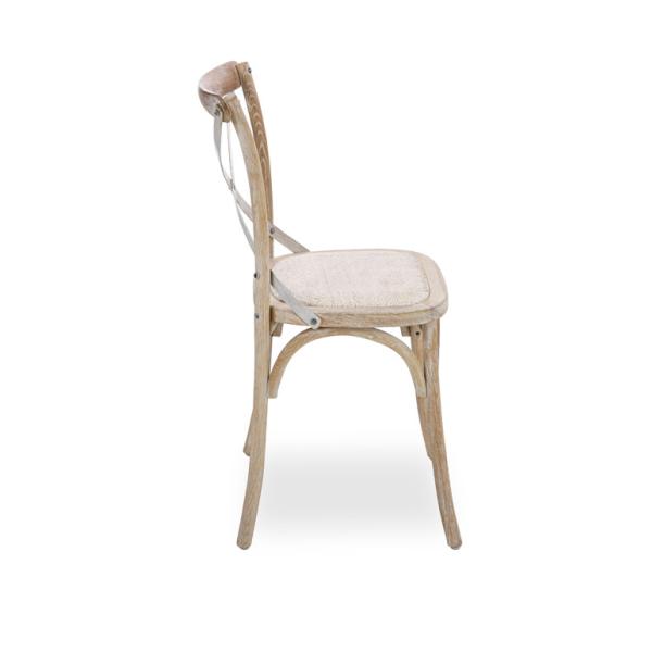 Wholesale oak wood rattan seat chairs Cross back Chair for wedding party use