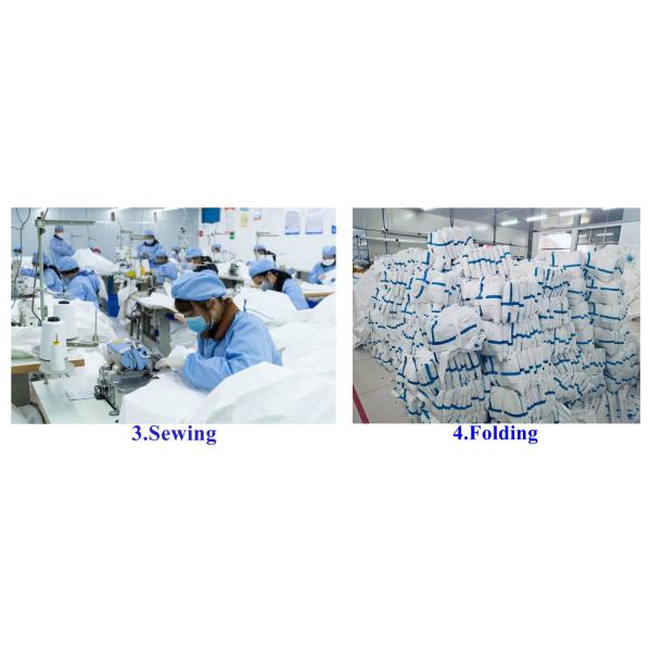 Waterproof Type 4 Disposable Coveralls Taped Disposable Coverall With Thumb Loop