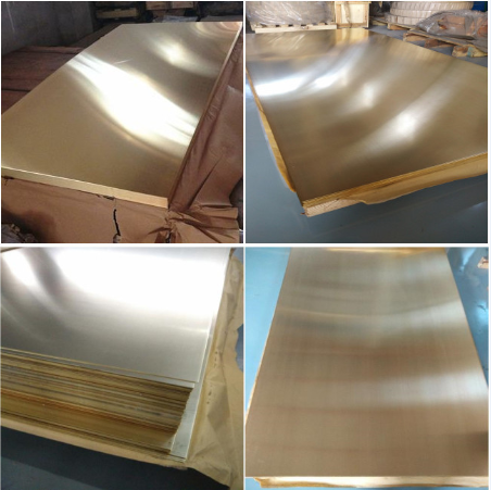 Yellow Bright Pure Copper Sheet , Thickness 0.1 To 30mm Brass Sheet Stock