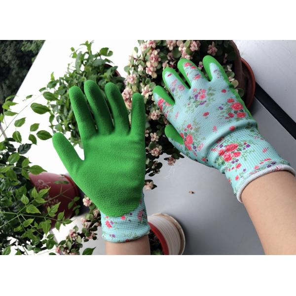 Kids Gardening Bamboo Fiber Knit With Green Latex Coating Work Gloves
