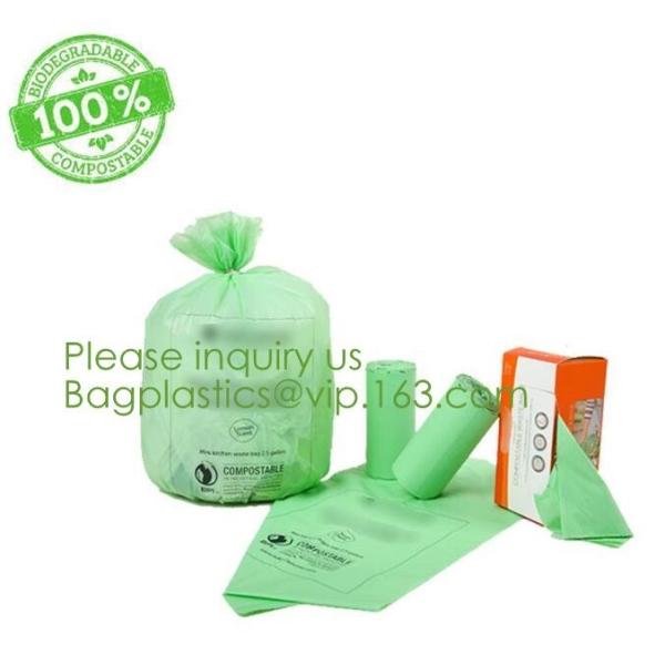64 Gallon compostable trash bag biodegradable garbage bag, 0.9 Mil, 47"W x 60"H,cornstarch made 100% eco friendly direct