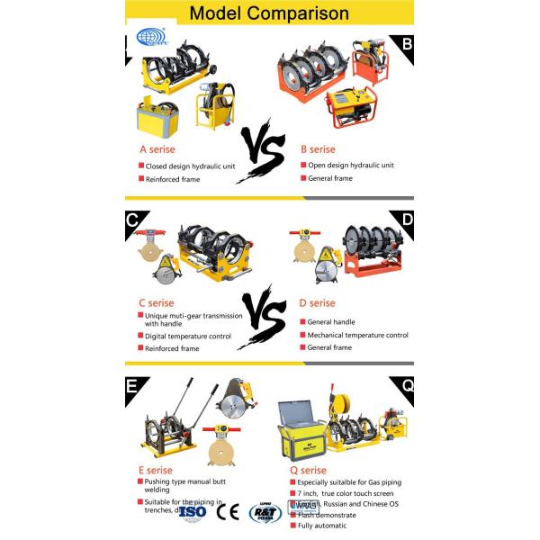 HDPE Hydraulic Butt Fusion Welding Machine DN63 90mm 160mm