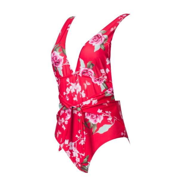 Tiered Layer Tie a Knot Front Top With Low waist Bikini swimsuit high cut