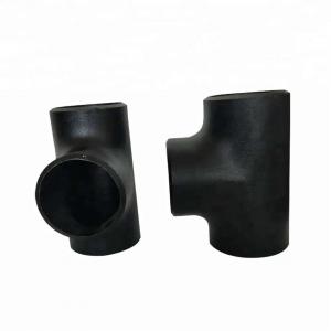 Quality DN400 STD A234 WPB ASME B16.9 Equal Reducing Tee Fitting Black Seamless Pipe Fitting for sale