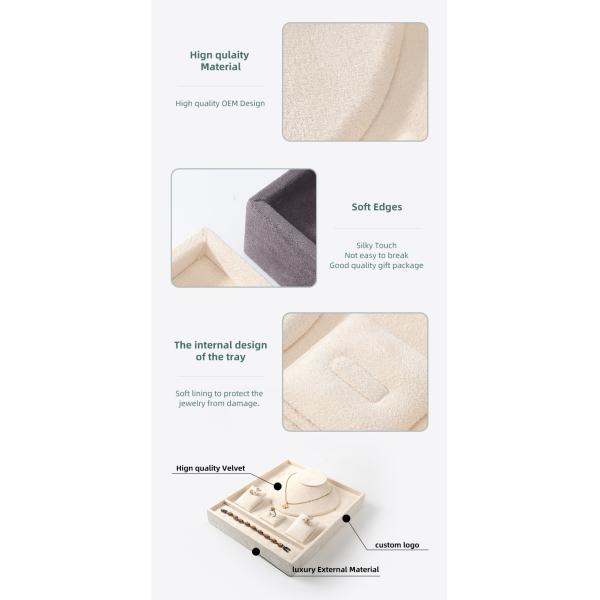 customizable premium Velvet Jewelry Trays OEM Jewellery Trays display for jewelry set
