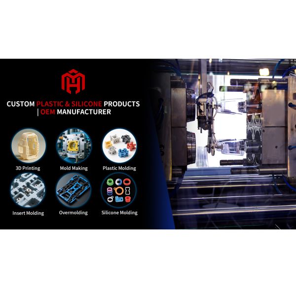 Custom injection molded plastic parts with metal inserts