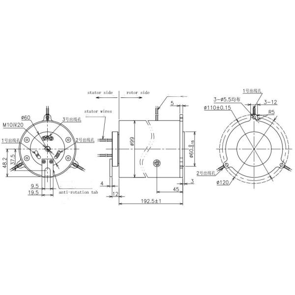Motor Encoder Slip Ring Six Core Shielding Wire Design High Protection level